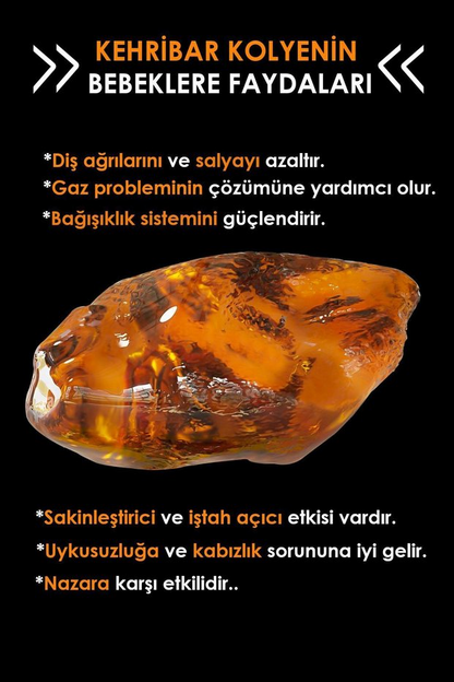 Baltık Mucizesi Bebek Kehribar Diş Kolyeliği